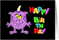 Kid Birthday With Cute Monster And Colorful Happy Birthday card