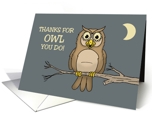 Humorous Teacher Thank You Thanks For Owl You Do card (1729860)