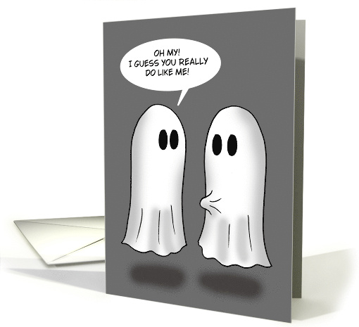 Funny Adult Halloween With Two Ghosts One Is Aroused card (1731110)