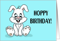 Humorous Birthday With Cartoon Bunny Hoppy Birthday card