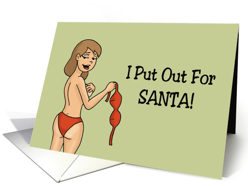 Humorous Adult Christmas I Put Out For Santa Milk And Cookies card