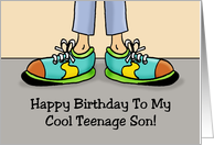 Humorous Birthday For Teenage Son With Cartoon Shoes card