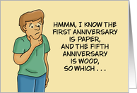 Humorous Adult Anniversary Which Anniversary Is A Blow Job card