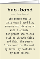 Husband’s Birthday From Wife With Cute Definition Of Husband card