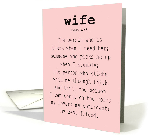 Spouse Anniversary For Wife With Cute Definition Of Husband card