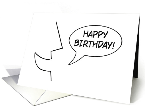 Humorous Simple Drawing Of A Face Saying Happy Birthday card (1746306)
