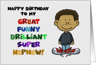 Humorous Birthday To My Great Funny Brilliant African American Nephew card