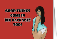Adult Christmas Good Things Come In Big Packages With Black Woman card