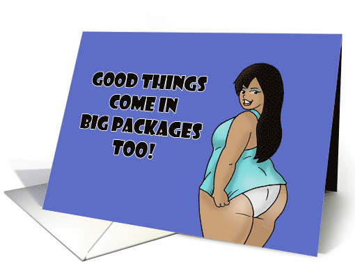 Adult Birthday Good Things Come In Big Packages With Black Woman card