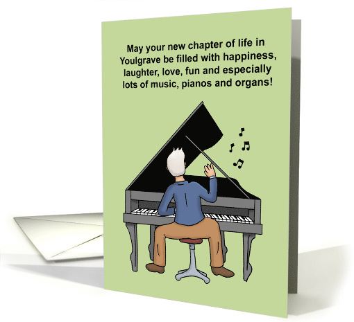 Custom Card With Cartoon Man Playing Piano A New Chapter... (1748084)