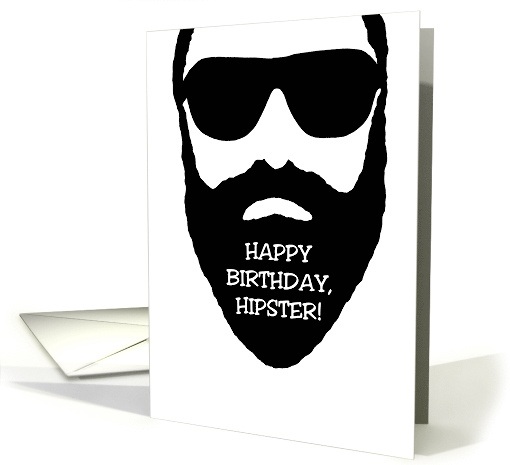 Humorous Birthday Happy Birthday Hipster With Cartoon Hipster card