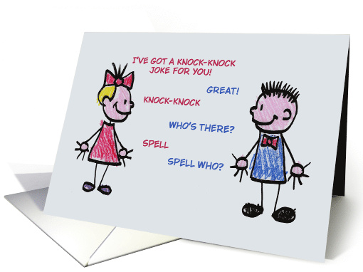 Humorous Birthday With Cute Kids And A Knock Knock Joke card (1750128)