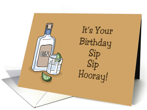 Humorous Birthday Sip Sip Hooray card (1750984)