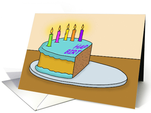 Humorous Half Birthday With Half A Cartoon Birthday Cake card