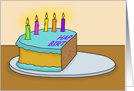 Humorous Half Birthday With Half A Cartoon Birthday Cake card