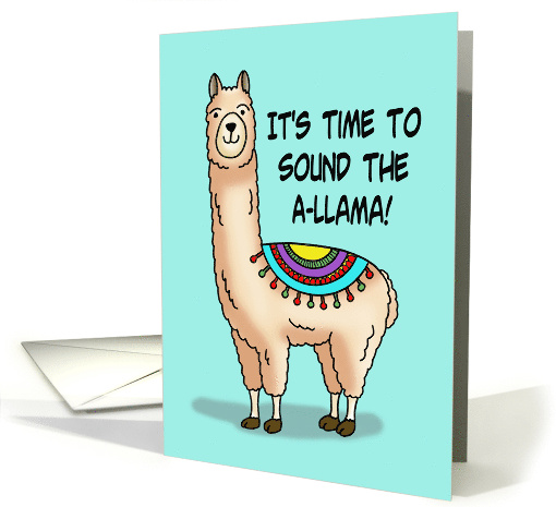 Humorous Congratulations With Cartoon Llama It's Time To... (1752108)