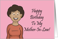 Humorous Mother In Law Birthday With Cartoon African American Woman card