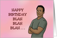 Adult Birthday With Cartoon Black Man Happy Birthday Now Get Naked card