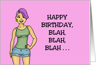 Lesbian Partner With Cartoon Woman Happy Birthday Now Get Naked card