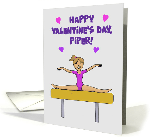 Personalized Valentine's Day Card With Young Girl Doing Splits card