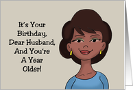 Husband Birthday With A Black Cartoon Woman You’re Lucky I Like Older card