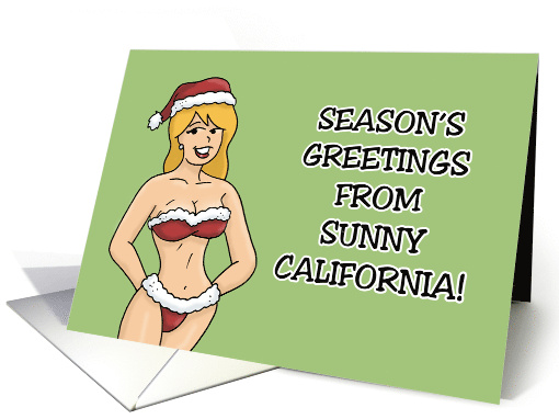 Humorous Christmas With Girl In Santa Style Bikini From... (1757014)