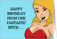 Adult Birthday For Her From One Fantastic Bitch To Another card