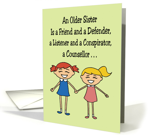 Older Sister Birthday A Friend And A Defender card (1758202)