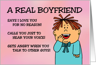 Boyfriend Romance A Real Boyfriend Says I Love You For No Reason card