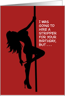 Humorous Adult Birthday For Him With Female Stripper Silhouette card