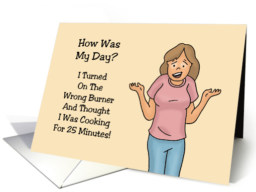 Friendship With Puzzled Cartoon Woman How Was My Day card (1766062)