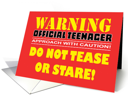Humorous 14th Birthday Warning Official Teenager Approach With card