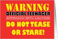 Humorous 15th Birthday Warning Official Teenager Approach With card
