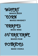 Humorous Hello Wheat Makes Beer Corn Makes Whiskey card