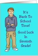 Back To School Card For A New Seventh Grade Boy card
