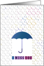 I Miss You Under the Rain with an Umbrella card