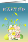 Lovely Bunny Rabbits Wishing a Blessed and Joyful Easter card