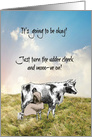 Encouragement - Cow Puns - Humour - Milking a Cow card