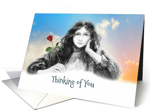 Thinking of You - Coloured Clouds - Blue Sky - Red Rose -... (1470428)