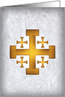 Golden Jerusalem cross with textured Background Blank card