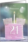 Twin Girls 21 years old Custom Front & Name Crown of Princess card