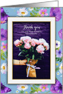 Thank you for Sympathy Giving Rose Flowers Golden Framed Digitally card