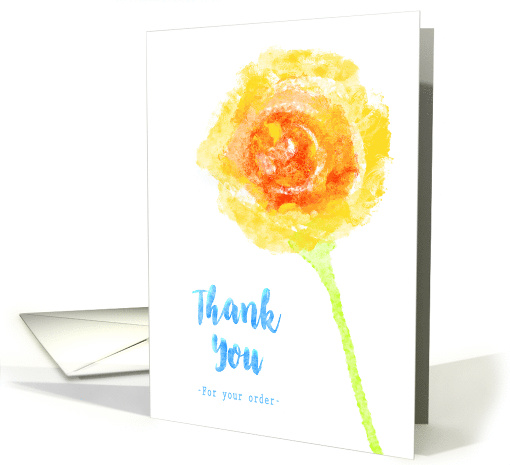 Beautiful Yellow Flower Thank You for customer Order Business card