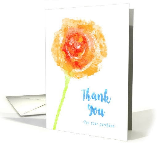 Beautiful Orange Flower Thank You for customer Purchase Business card