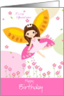 Pink theme Princess Angel Sister Happy Birthday card