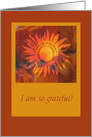 Warm Colored Thank You with Sun and Leaf Images card