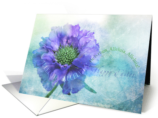 Blue and Lilac Flower Easter Alleluia card (1517228)
