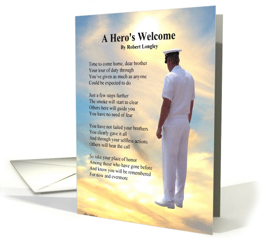 Sentimental Sympathy for the Loss of a Navy Sailor Poem card (1481448)