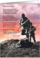 Military Serviceman Memorial Poem The Measure of a Man Blank card