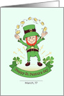 Saint Patrick Juggles Gold Coins Character in a Green Suit card